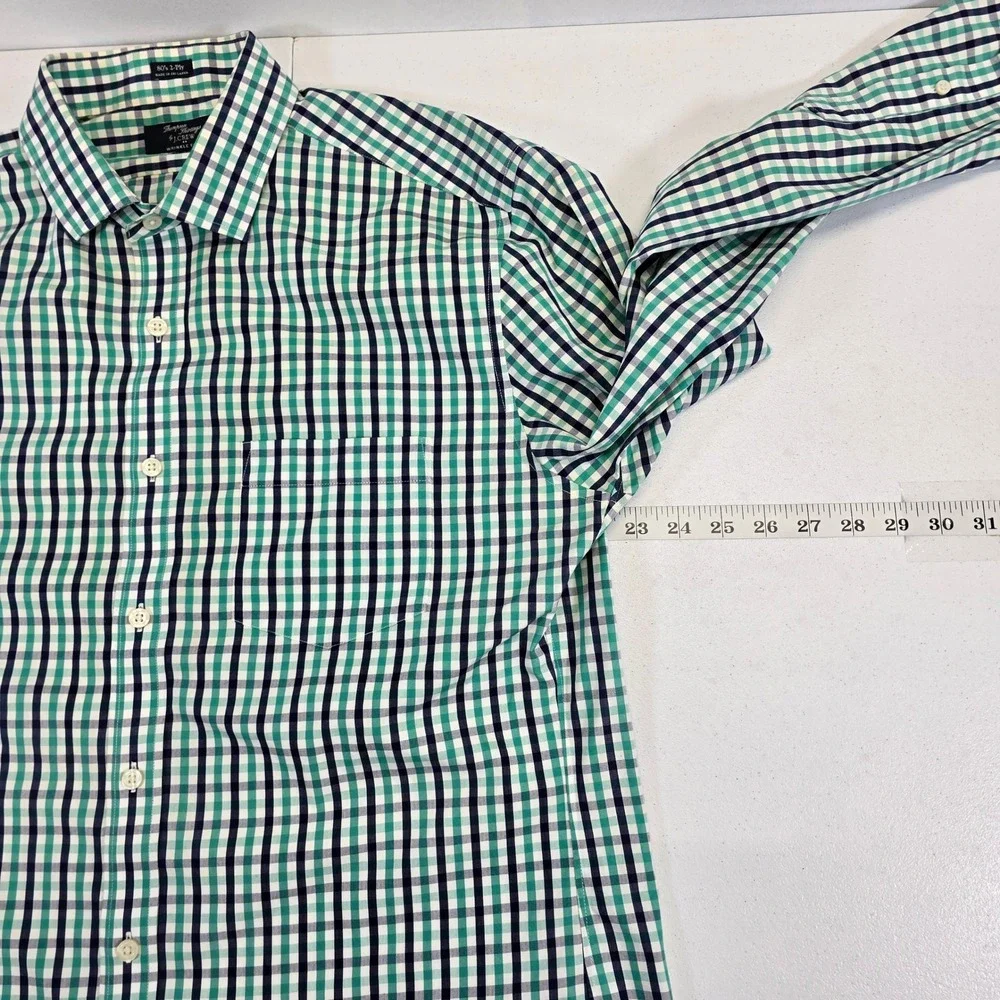 J Crew Thompson‎ Shirtings Mens Large Gingham Check Long Sleeve Button Down